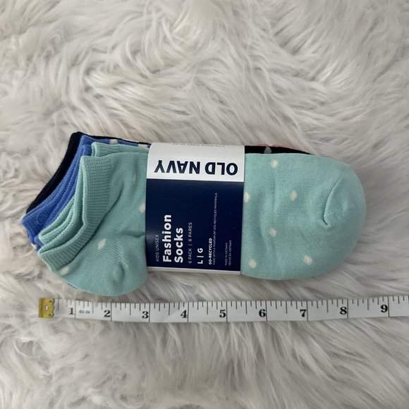 Old Navy girls Polka Dot Print Ankle Socks 6 pack L 3-5 YR Go-Recyle Multi colo - Picture 5 of 6